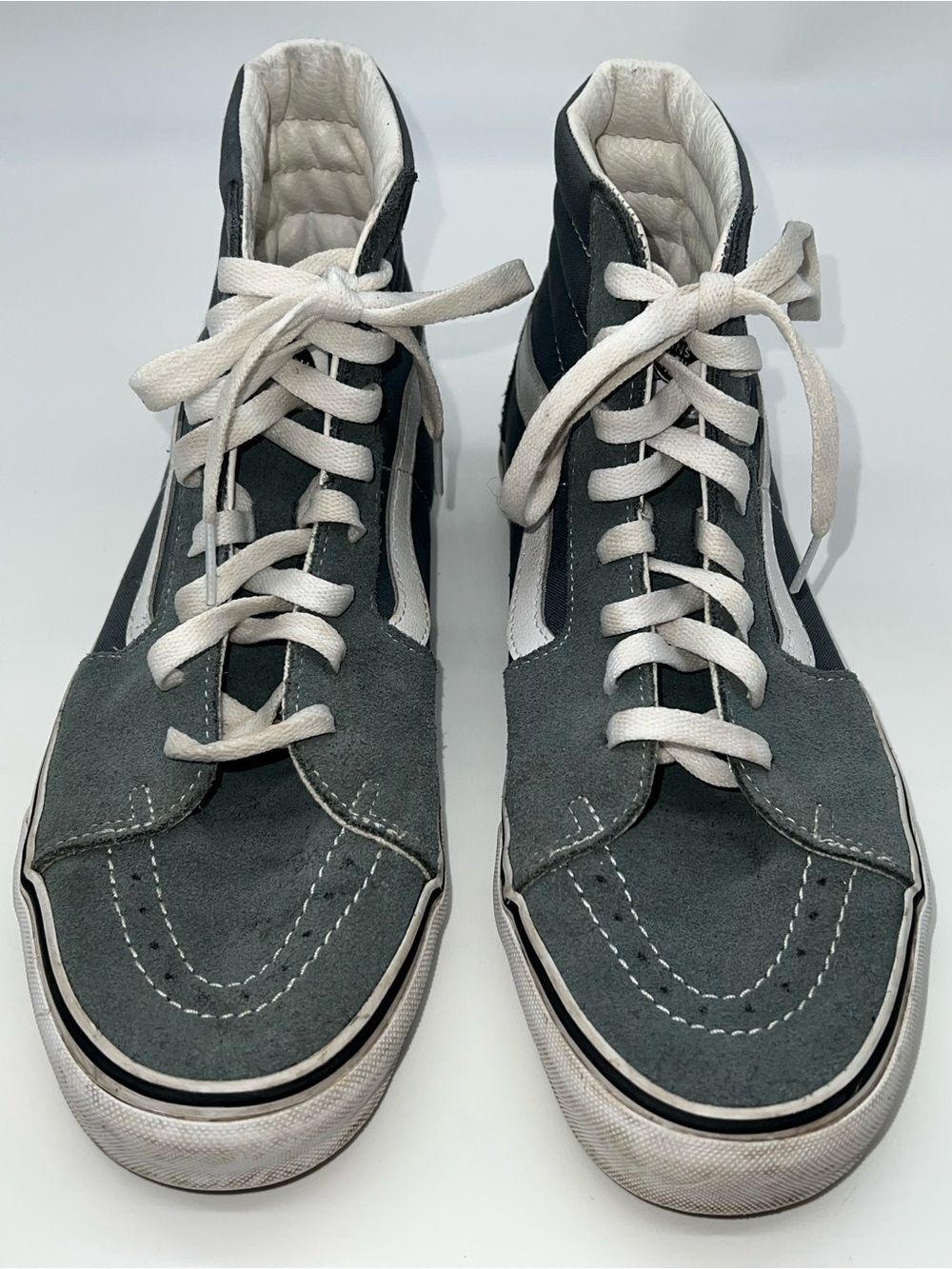 VANS SK8-HI GRISAILLE & TRUE WHITE Suede and Canvas Unisex Men's 10